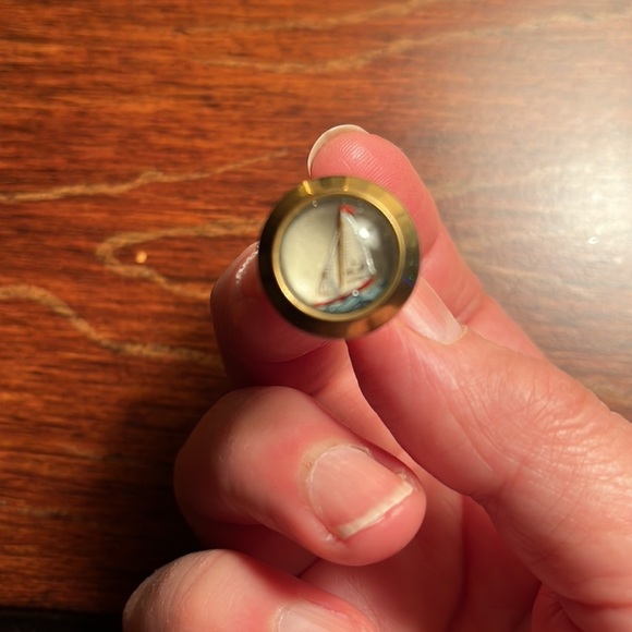 Vintage Anson sailboat tie bar and cufflinks - Picture 3 of 4